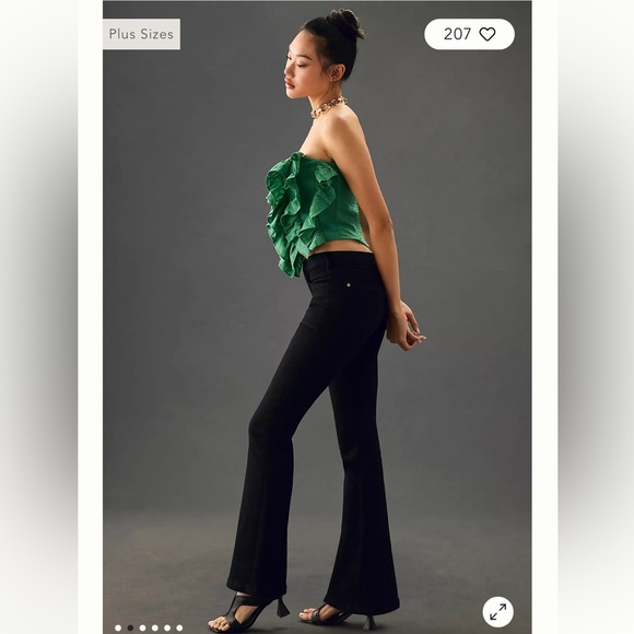 Pilcro by Anthropologie - The Icon Flare Jeans - Black Wash - Size 23 Tall - NWT - Picture 3 of 13